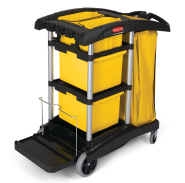 乐柏美 Rubbermaid 大容量带储物桶的清洁推车