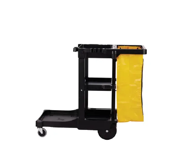 乐柏美 Rubbermaid 传统型清洁推车（配黄色乙烯基储物袋）