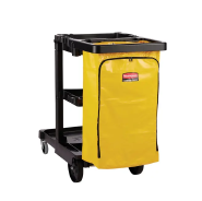 乐柏美 Rubbermaid 传统型清洁推车（配黄色乙烯基储物袋）