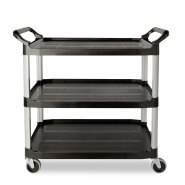 乐柏美Rubbermaid 多用途推车，开放式侧面，承重136.07 kg，黑色 FG409100BLA