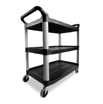 乐柏美Rubbermaid 多用途推车，开放式侧面，承重136.07 kg，黑色 FG409100BLA