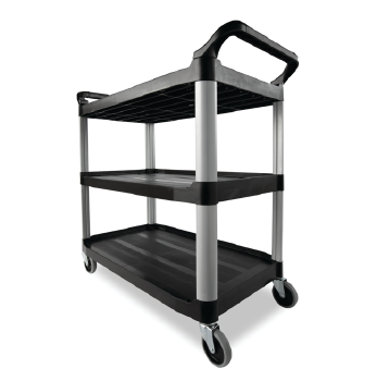 乐柏美Rubbermaid 多用途推车，开放式侧面，承重136.07 kg，黑色 FG409100BLA