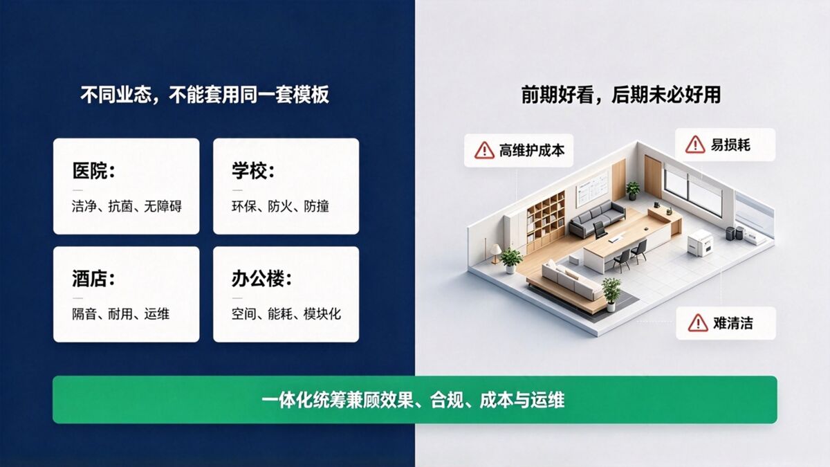 公建装修效果图与落地实景对比